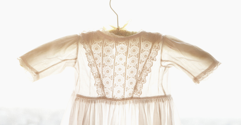 A beautiful child's dress worn at a christening ceremony