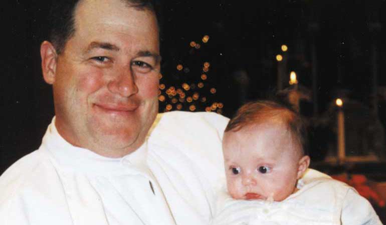 Timothy McCarty and "Tess," before she was reunited with her birth mother