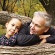 father and daughter talking about adoption outside