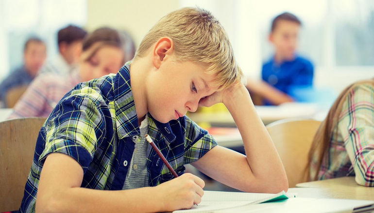 Perfectionist children may become overly stressed about tests at school