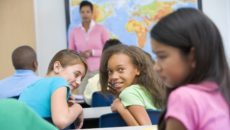 A girl experiencing bullying at school