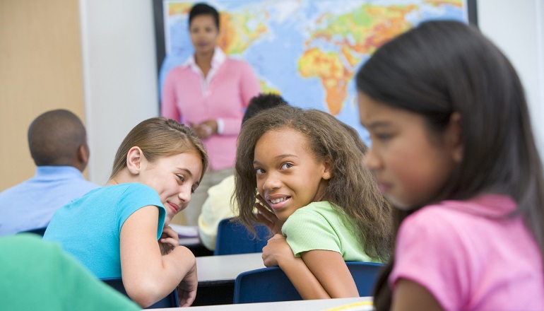 A girl experiencing bullying at school