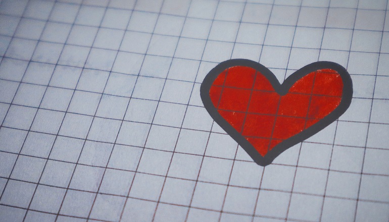 A heart on graph paper
