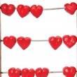 Hearts on a counting toy, representing how many children the author has