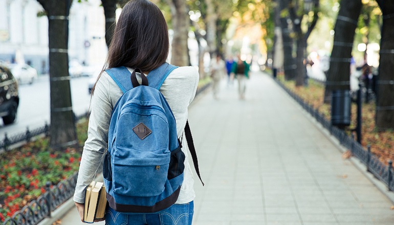 A girl at college who overcame her fear of leaving home