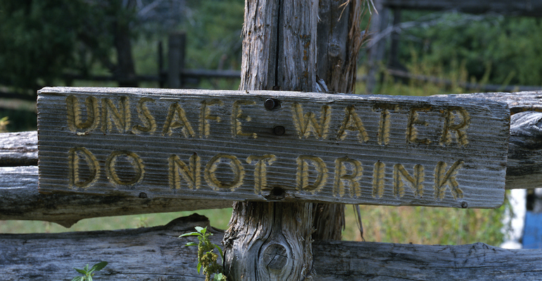 Giardia and H.Pylori can come from unsafe water, as seen in this sign