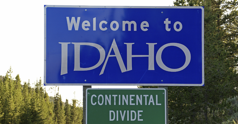 A sign for Idaho, where Idaho adoption laws apply