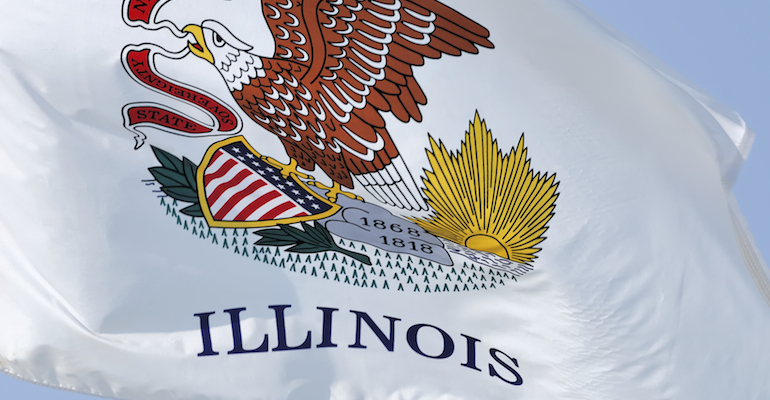 Flag of Illinois, where Illinois adoption laws apply
