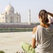 An adoptee visiting the Taj Mahal on her return to India