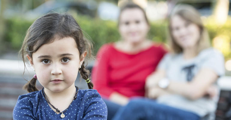 An adopted child pondering new questions about her adoption