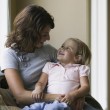 A mother having an adoption discussion with her preschool daughter