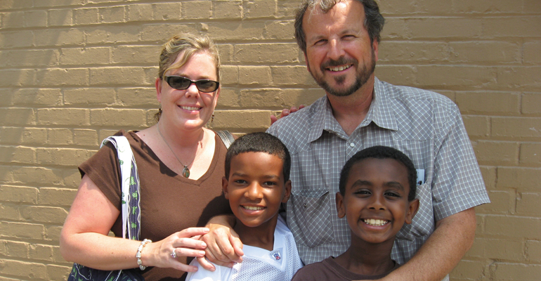 The Wells family, after the boys recovered from malnutrition