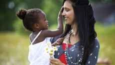 A mother preparing her adopted daughter for questions about racial differences