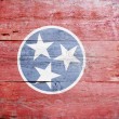 A wood painted flag of Tennessee, representing the state where Tennessee adoption laws apply