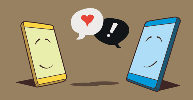 Two phones talking, representing the first conversation with a potential birth parent