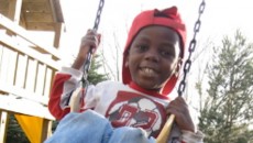 Small boy who joined his family through Uganda adoption