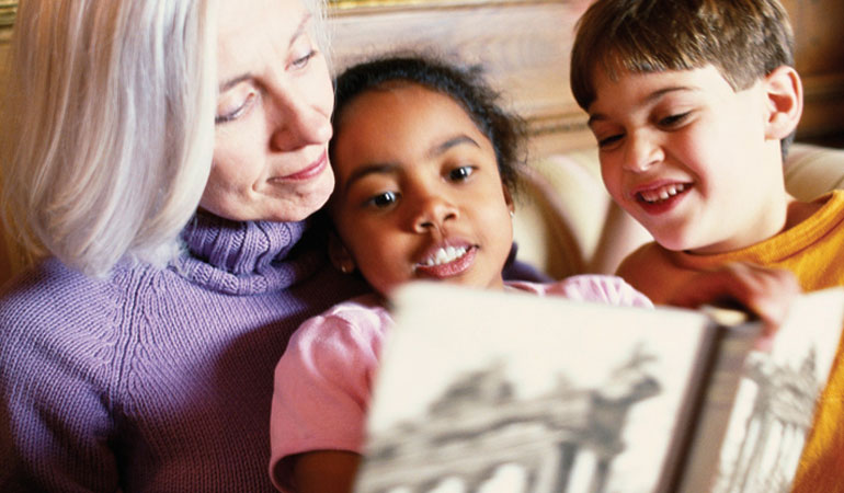 A mother teaches her daughter about her heritage