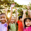 group of adopted children of various races