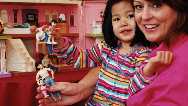 One mother builds a dollhouse family to reflect transracial adoptive families.