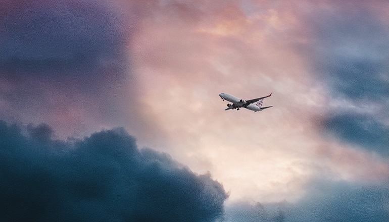 An airplane a family took on a visit to their daughter's birth country.