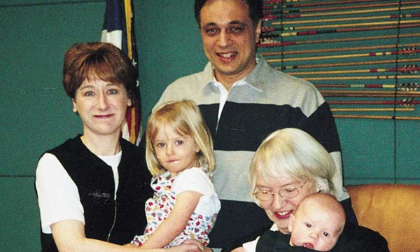 Sharon Lind with her family after getting through waiting to adopt