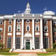 An old college building, representing college graduation rates for foster children