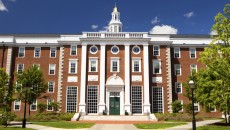 An old college building, representing college graduation rates for foster children