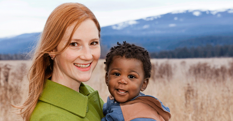 A white mother raising a child of color
