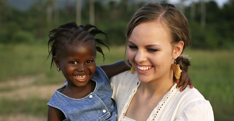 A family formed through adoption in the United States