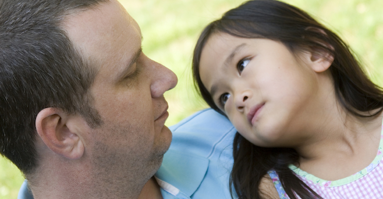 A man who was initially afraid of adoption, happy with his daughter, adopted from China