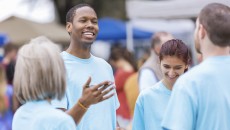 Teenagers developing empathy by volunteering together