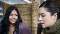 Two women meeting, after an adoptive mother was done locating a potential birth mother