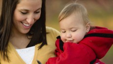 A mother and baby, discussing new state adoption laws