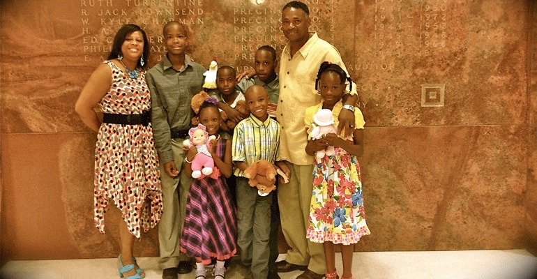 A happy family formed through the foster care process