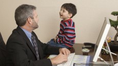 Father and child talking about the adoption story