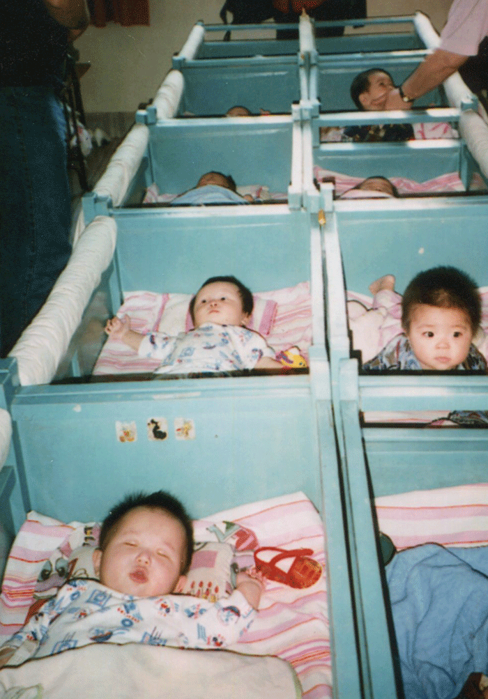 Maya Ludtke and Jennie Lytel-Sternberg as infants in their orphanage in China.