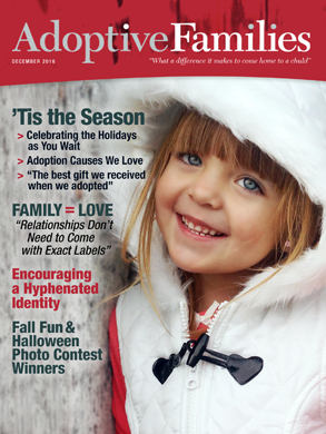 cover of the December 2016 issue of Adoptive Families magazine