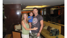Laurie Shiers with her husband and son adopted from Thailand