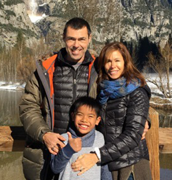 Laurie Shiers with her family eight years after adopting her son