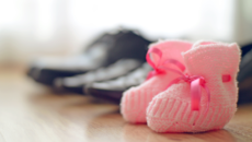 pink baby shoes help keep a spirits up during the wait to adopt