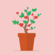 plant growing hearts, as parents grow new hearts to bond with each new child