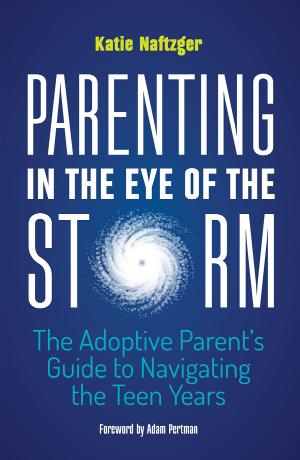 cover image of Parenting in the Eye of the Storm: The Adoptive Parent's Guide to Navigating the Teen Years, by Katie Naftzger