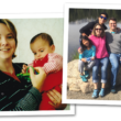 author Shelly Roy with her son as an infant and her family now, with her son as a teen