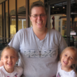 author Brandy Stein with her twin daughters during an open adoption visit