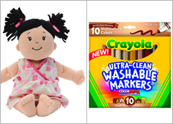 diverse dolls and toys - Manhattan Toys Baby Stella Doll and Crayola Multicultural Markers