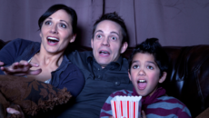 family watches an adoption movie they'll use to start adoption conversations at home