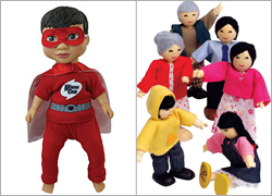 diverse dolls and toys - Wonder Crew Superhero Erik and Hape Asian Dollhouse Family