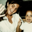 adoptive mom Sandy Burkett with her daughter as a toddler