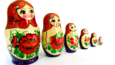 nesting dolls from Russia; though Russian adoption by U.S. citizens has been banned, Russian adoption is currently in the news