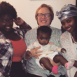 author Rebekah Hutson, a transracial adoptee, with her mother, sister, and niece